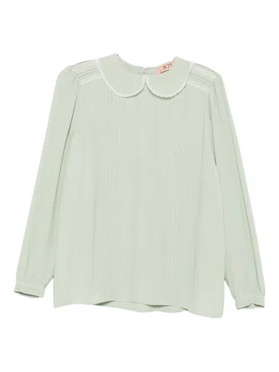 N°21 Lace Peter Pan Collar Blouse In Gray