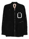 N°21 Lace Zip-front Jacket In Black