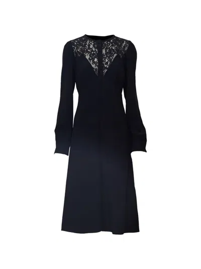 N°21 Midi Dress With Lace Insert And Button Detailing In Black