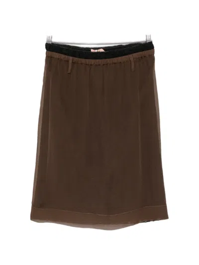 N°21 Lace-trim Rock Skirt In Brown