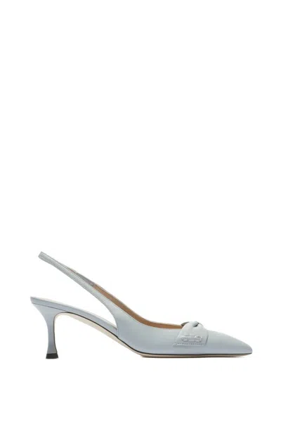 N°21 Leather Slingback Pumps In Blue