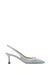 N°21 Leather Slingback Pumps In Gray