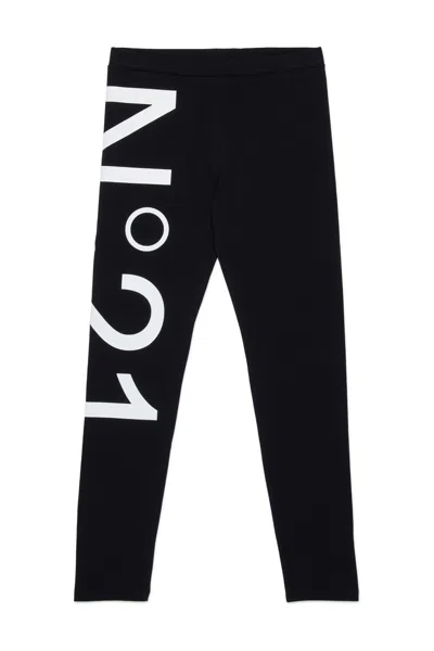 N°21 Kids' Logo-print Leggings In Black