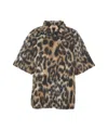 N°21 Leo-print Polo With Classic Collar And Plush Texture In Multi