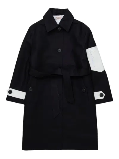 N°21 Kids' Logo Back Trench Coat In Black