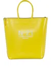 N°21 Logo-detail Leather Tote Bag In Yellow