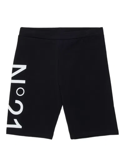 N°21 Kids' Logo-detail Shorts In Black