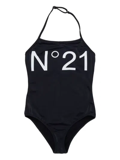 N°21 Kids' Logo-detail Swimsuit In Black