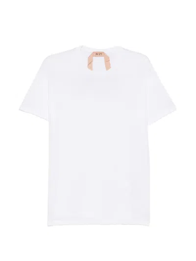 N°21 Logo-detail T-shirt In White