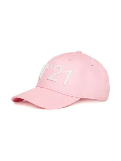 N°21 Kids' Logo-embroidered Baseball Cap In Pink