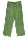 N°21 Logo-embroidered Straight-leg Jeans In Green