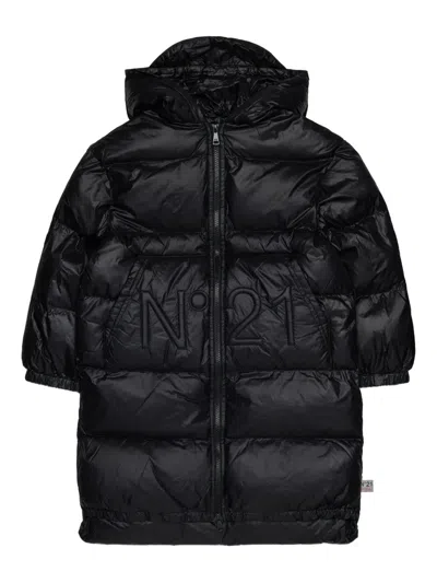 N°21 Logo-embroidery Quilted Jacket In Black