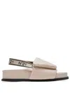 N°21 Logo-intarsia Padded Flat Sandals In Neutrals