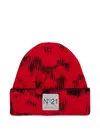 N°21 Logo-patch Beanie Hat In Red