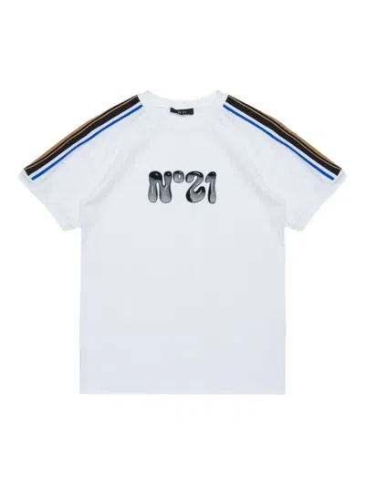 N°21 Kids' Logo-patch T-shirt In White