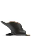 N°21 Logo-plaque 100mm Leather Mules In Black