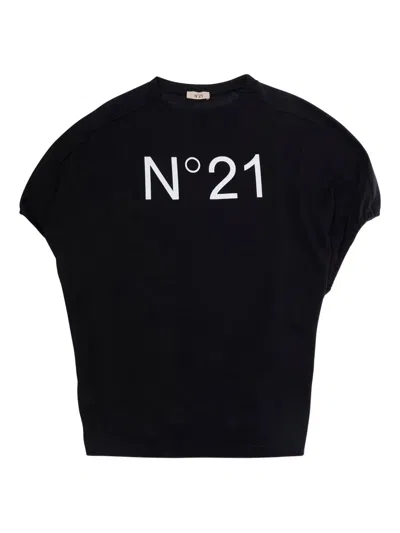 N°21 Kids' Logo-print T-shirt In Black