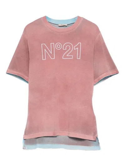 N°21 Kids' Logo-print T-shirt In Pink