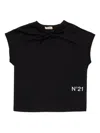 N°21 T-shirt Smanicata Con Nodo In Schwarz