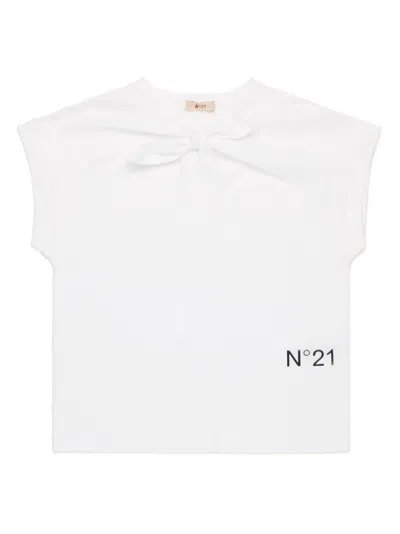 N°21 Kids' Logo-print T-shirt In Weiss