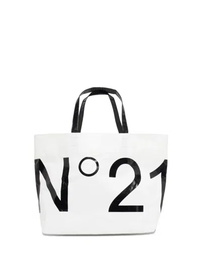 N°21 Kids' Logo-print Tote Bag In Blue