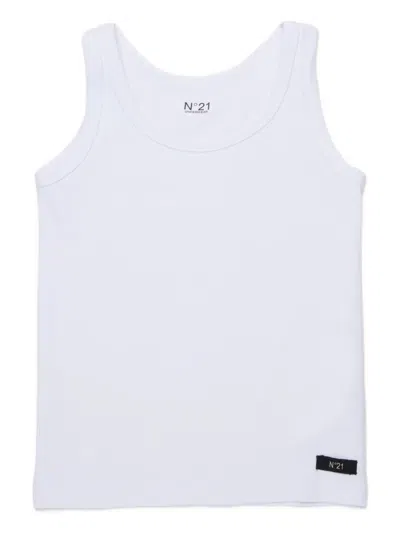 N°21 Kids' Logo Tank Top In White