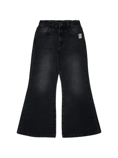 N°21 Kids' Logo-embroidered Jeans In Black