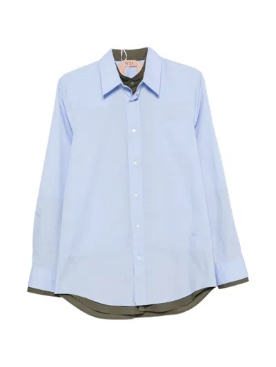 N°21 Logo-embroidered Shirt In Blue
