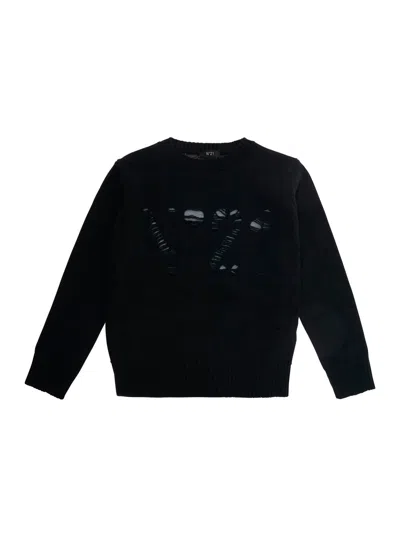 N°21 Nº21 Logo-embroidered Wool Blend Sweater In Black
