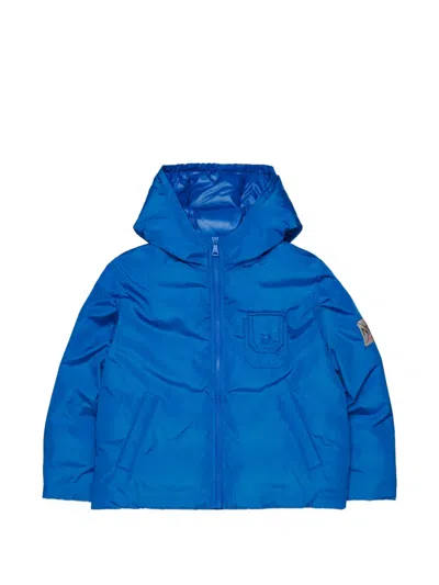 N°21 Kids' Logo-patch Hooded Padded Jacket In Blue