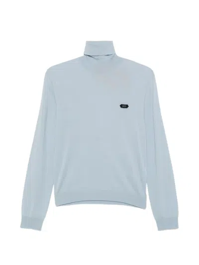 N°21 Logo-patch Turtleneck Sweater In Blue