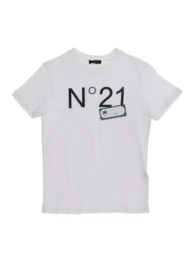 N°21 Nº21 Logo-print Crew Neck T-shirt In White