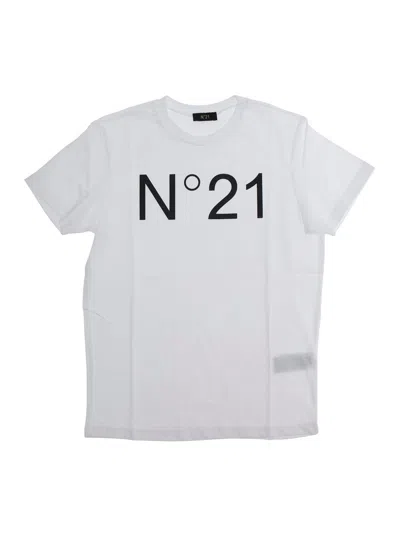 N°21 Nº21 Logo-print Crew Neck T-shirt In White