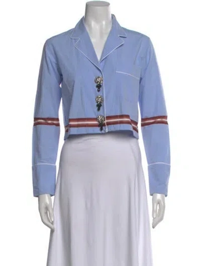 Pre-owned N°21 Long Sleeve Crop Top In Blue