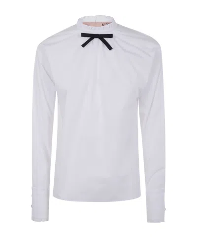 N°21 BOW-DETAILED RUFFLED SHIRT