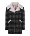 N°21 Check-pattern Fleece-trim Jacket In Multi