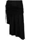 N°21 Low-rise Pleated Asymmetric Skirt In Schwarz