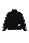 N°21 Lupetto In Misto Lana Con Bande Multicolor In Black