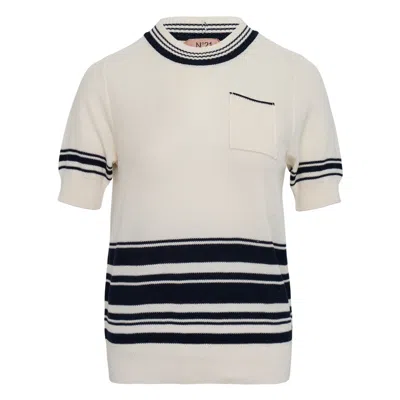 N°21 Maglia Girocollo In White