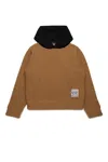 N°21 Maglione Misto Lana Con Cappuccio A Contrasto In Brown