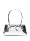 N°21 Rectangular Metallic Shoulder Bag With Top Handles In Gray