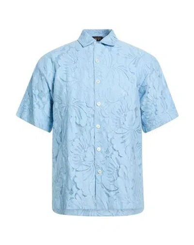 N°21 Man Shirt Azure Size S Cotton, Polyacrylic, Elastane In Blue