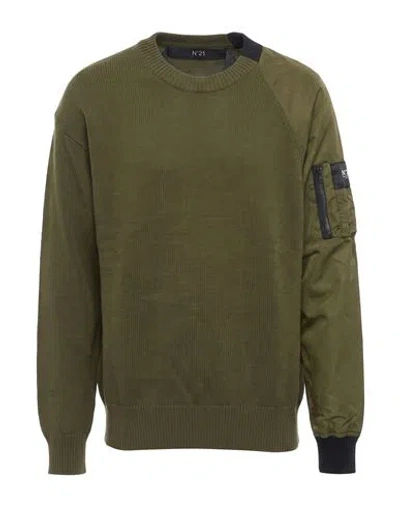 N°21 Man Sweater Military Green Size 38 Cotton, Polyester