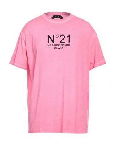 N°21 Man T-shirt Fuchsia Size Xxl Cotton In Pink