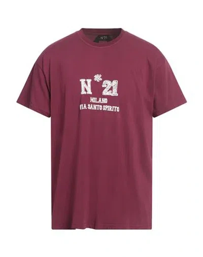 N°21 Man T-shirt Mauve Size L Cotton, Elastane In Purple
