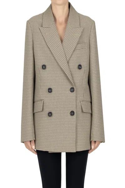 N°21 Micro Checked Print Blazer In Gray