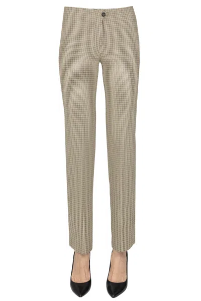 N°21 Micro Checked Trousers In Brown