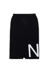 N°21 Drawstring Raw-edge Skirt In Black