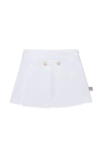 N°21 N21 Kids Logo Tag Mini Skirt In White