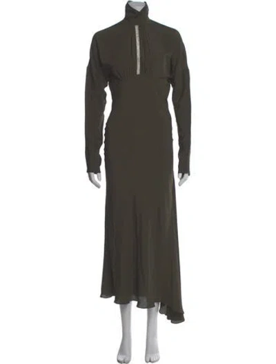 Pre-owned N°21 Mock Neck Long Dress In Green